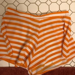 ORANGE STRIPED SHORTS